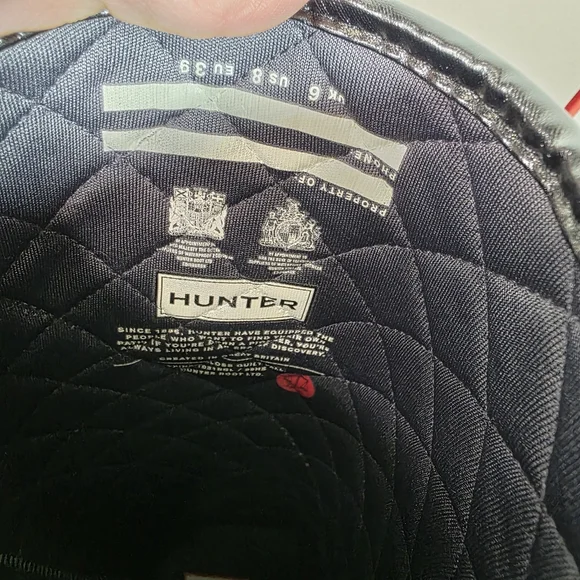 Hunter Refined Gloss Quilt Tall Rain Boots Aubergine Purple Size 8 - Picture 8 of 11